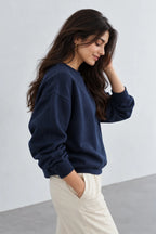 Plain Navy Blue Oversized Sweatshirt