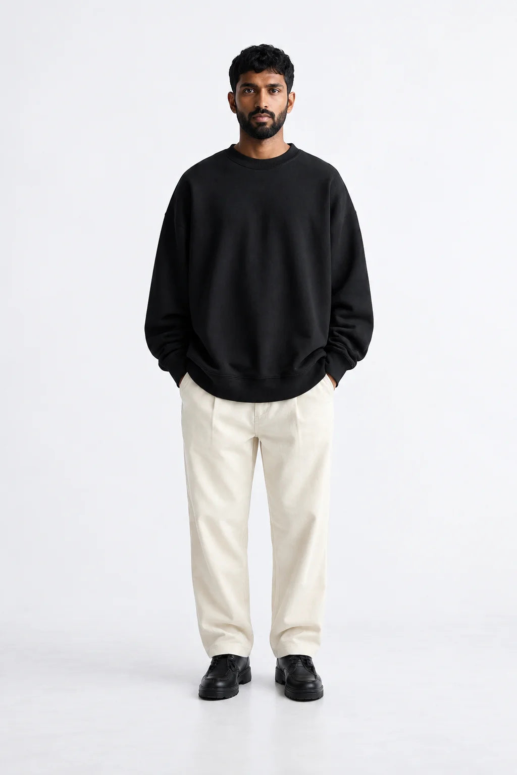 Plain Black Oversized Sweatshirt