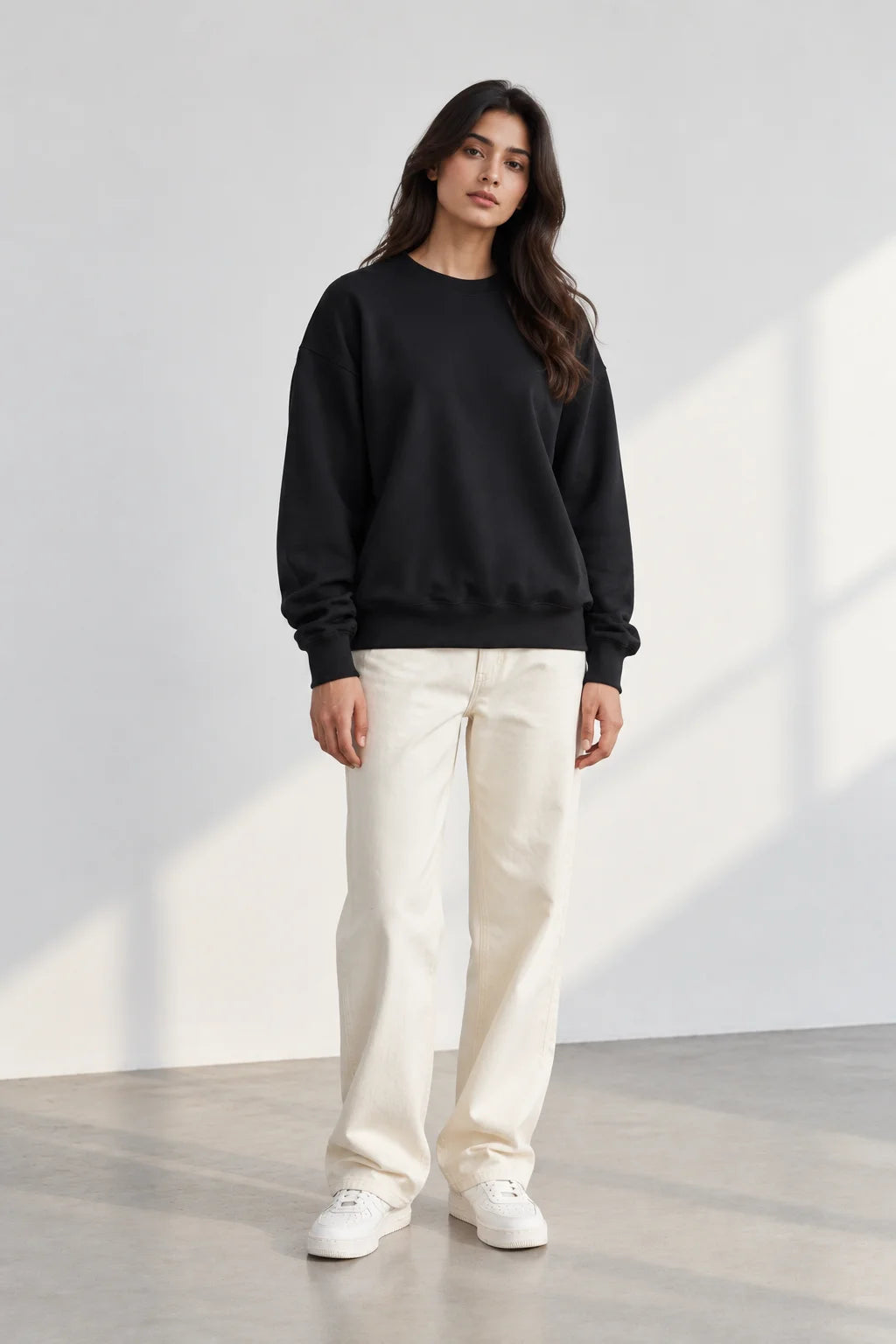 Plain Black Oversized Sweatshirt