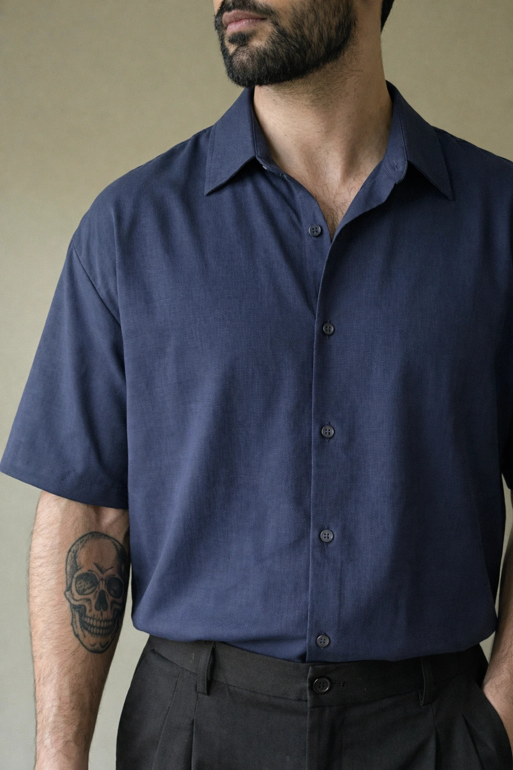 Navy Blue Oversized Shirt
