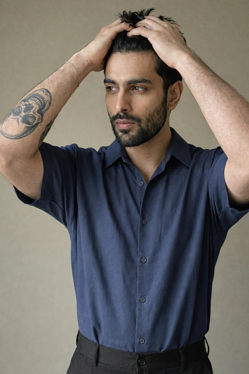 Navy Blue Oversized Shirt