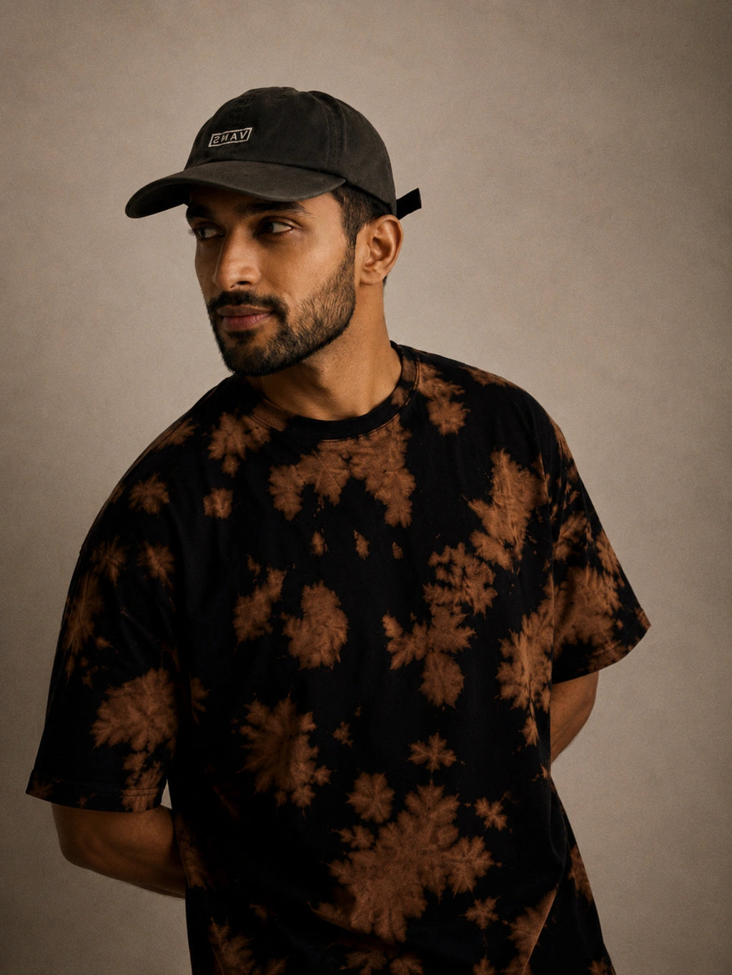 Brown Black Tie Dye Oversized T-Shirt