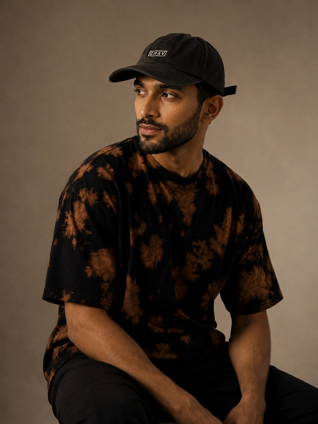 Brown Black Tie Dye Oversized T-Shirt