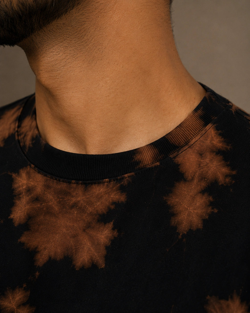 Brown Black Tie Dye Oversized T-Shirt
