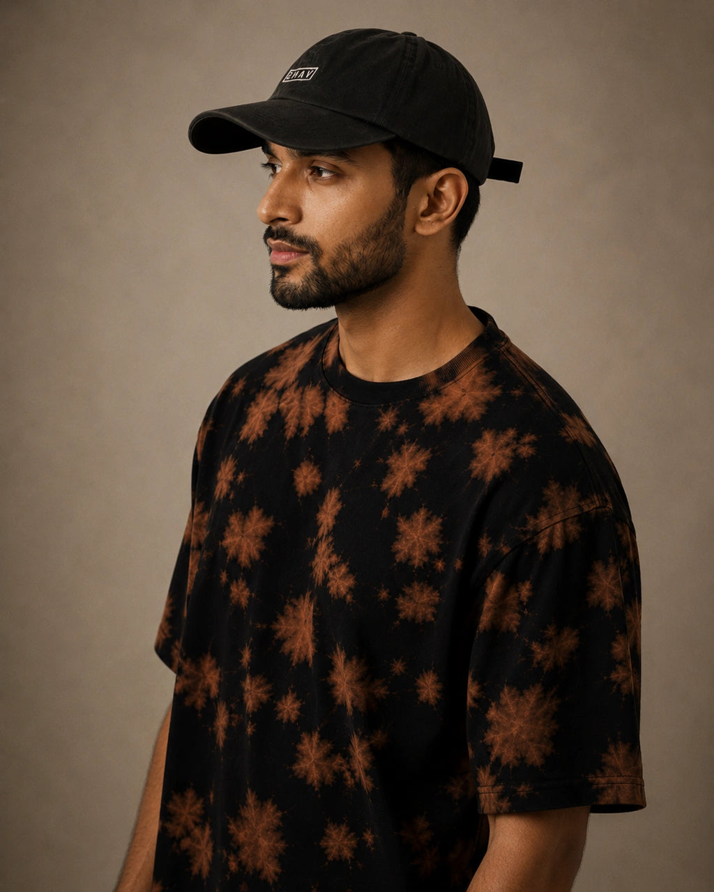 Brown Black Tie Dye Oversized T-Shirt