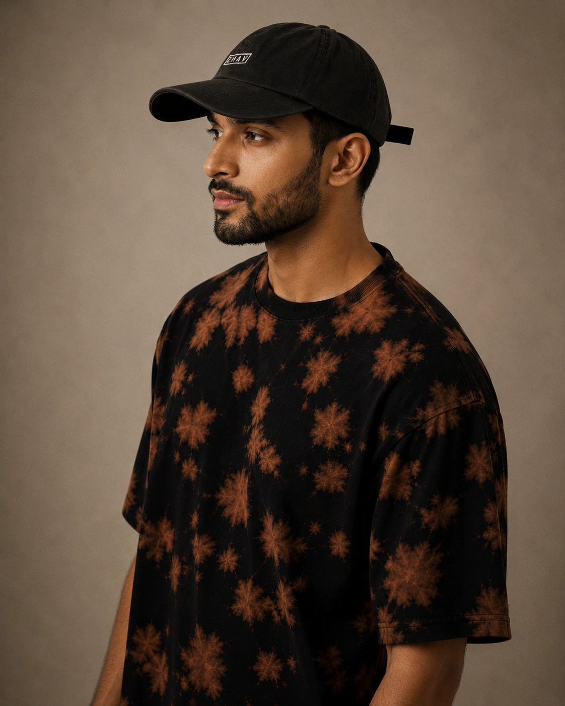 Brown Black Tie Dye Oversized T-Shirt