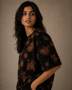 Brown Black Tie Dye Oversized T-Shirt