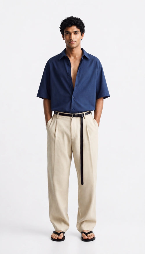 Navy Blue Oversized Shirt