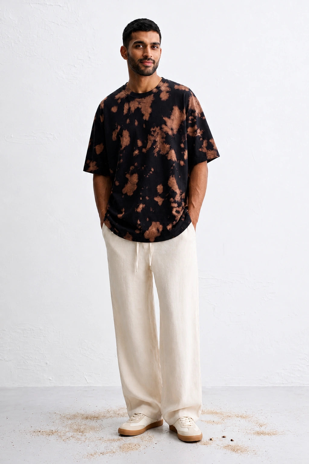 Brown Black Tie Dye Oversized T-Shirt