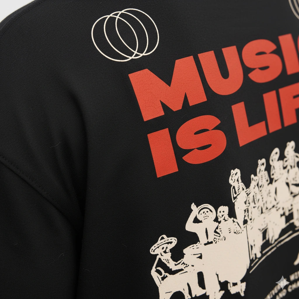 Music is Life Terry Oversized Tee