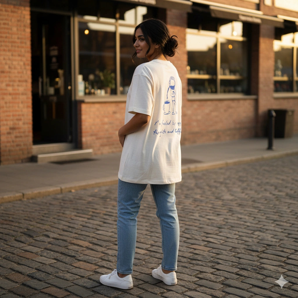 Fueled by coffee Terry Oversized Tee