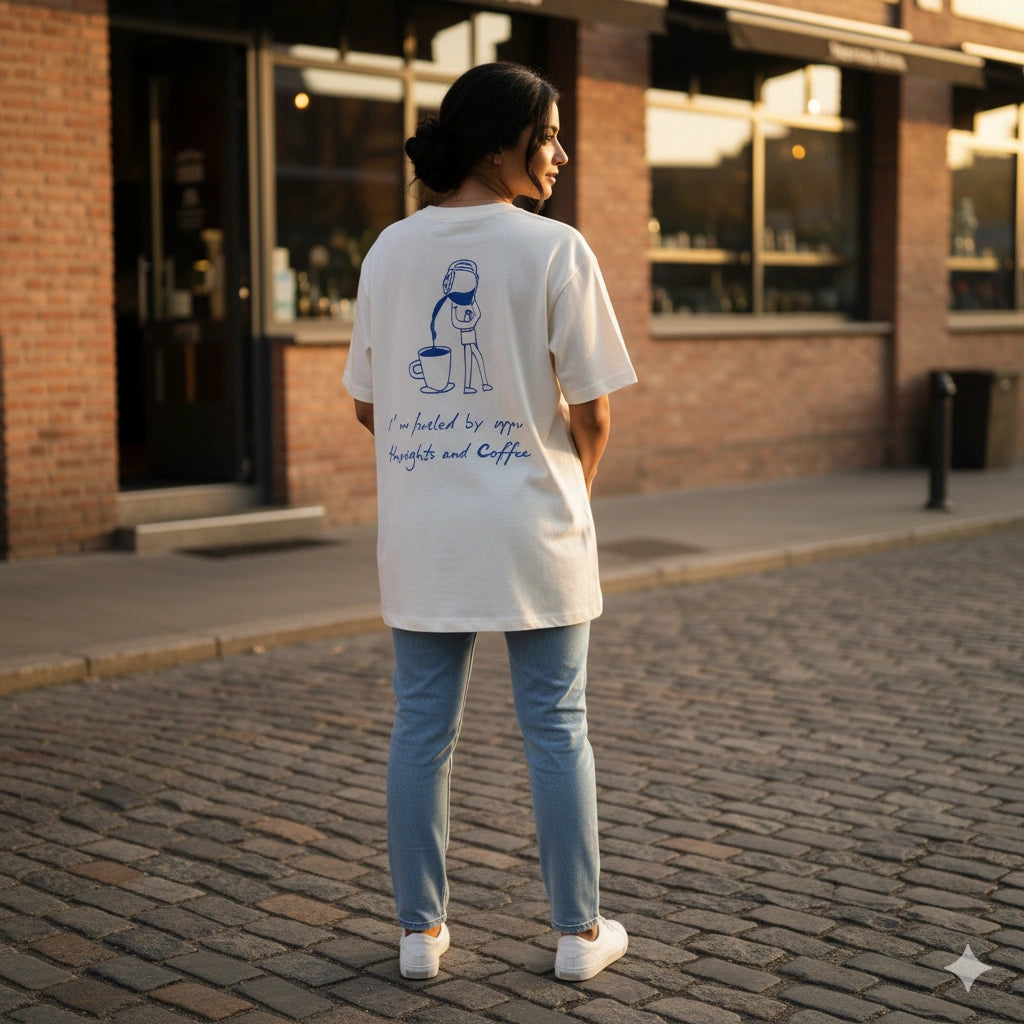 Fueled by coffee Terry Oversized Tee