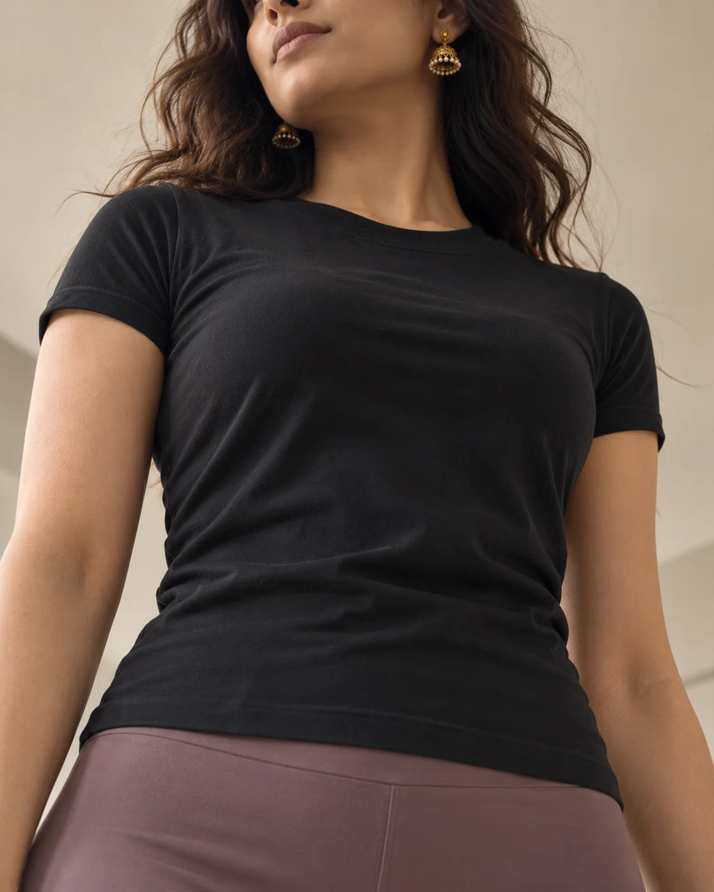 Plain Black Stretch Tee