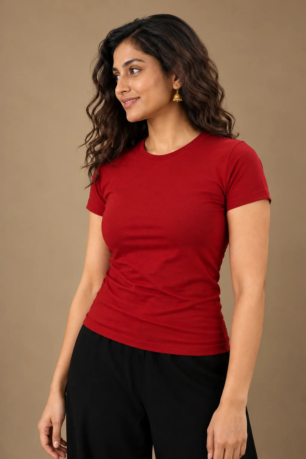 Plain Red Stretch Tee