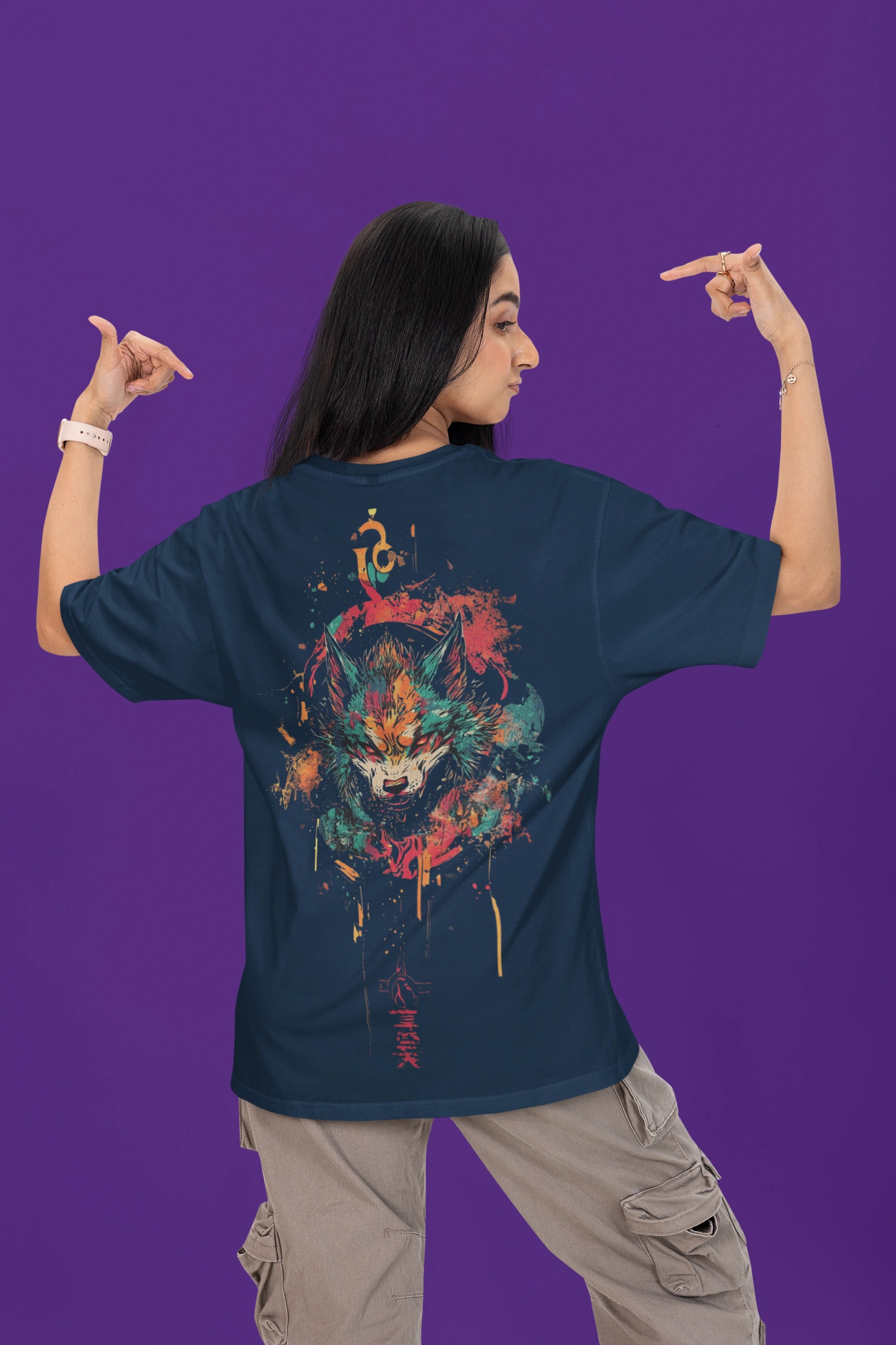 Oversized “Untamed Wolf” Graphic Tee – Streetwear Edition