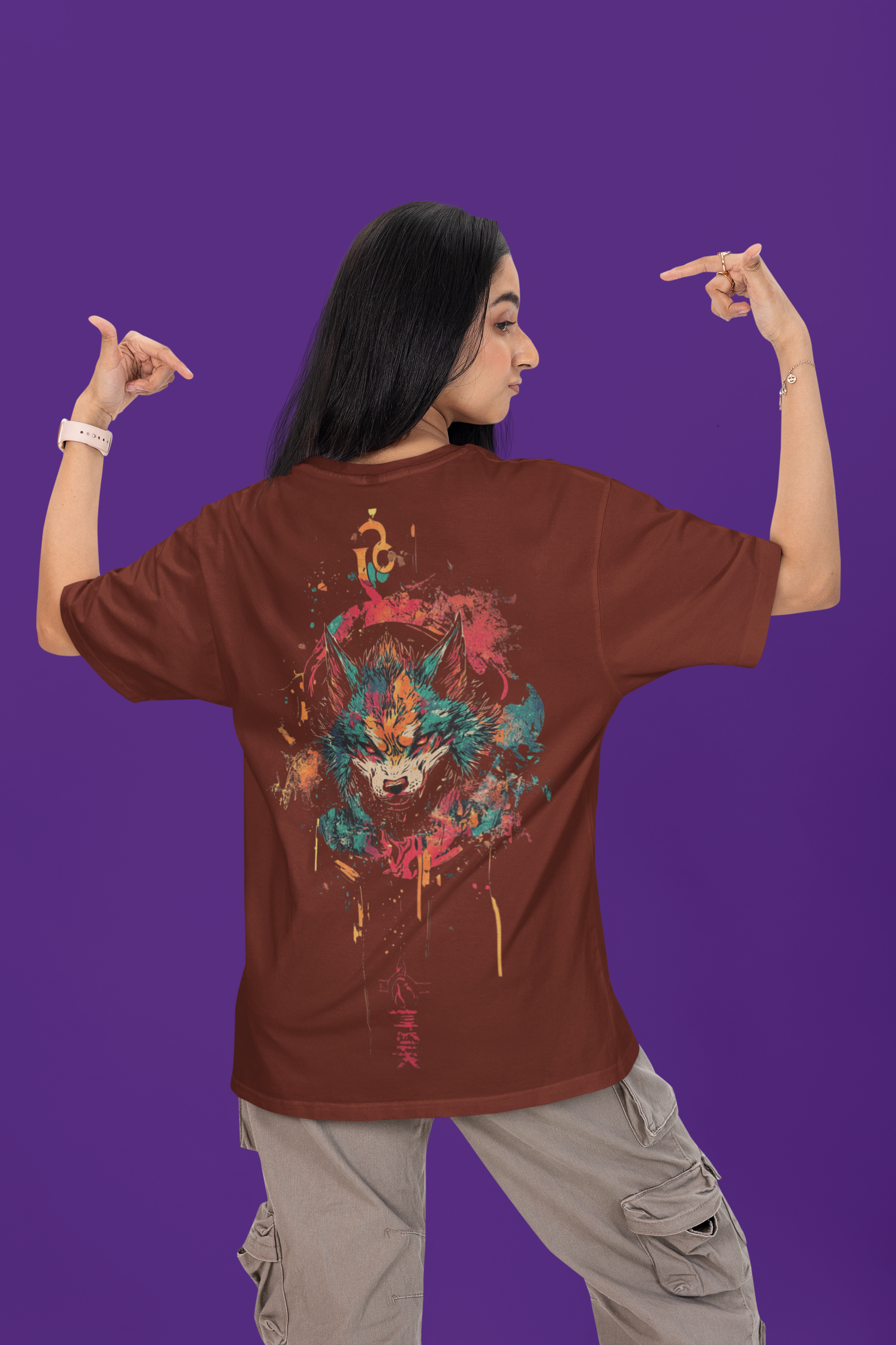 Oversized “Untamed Wolf” Graphic Tee – Streetwear Edition