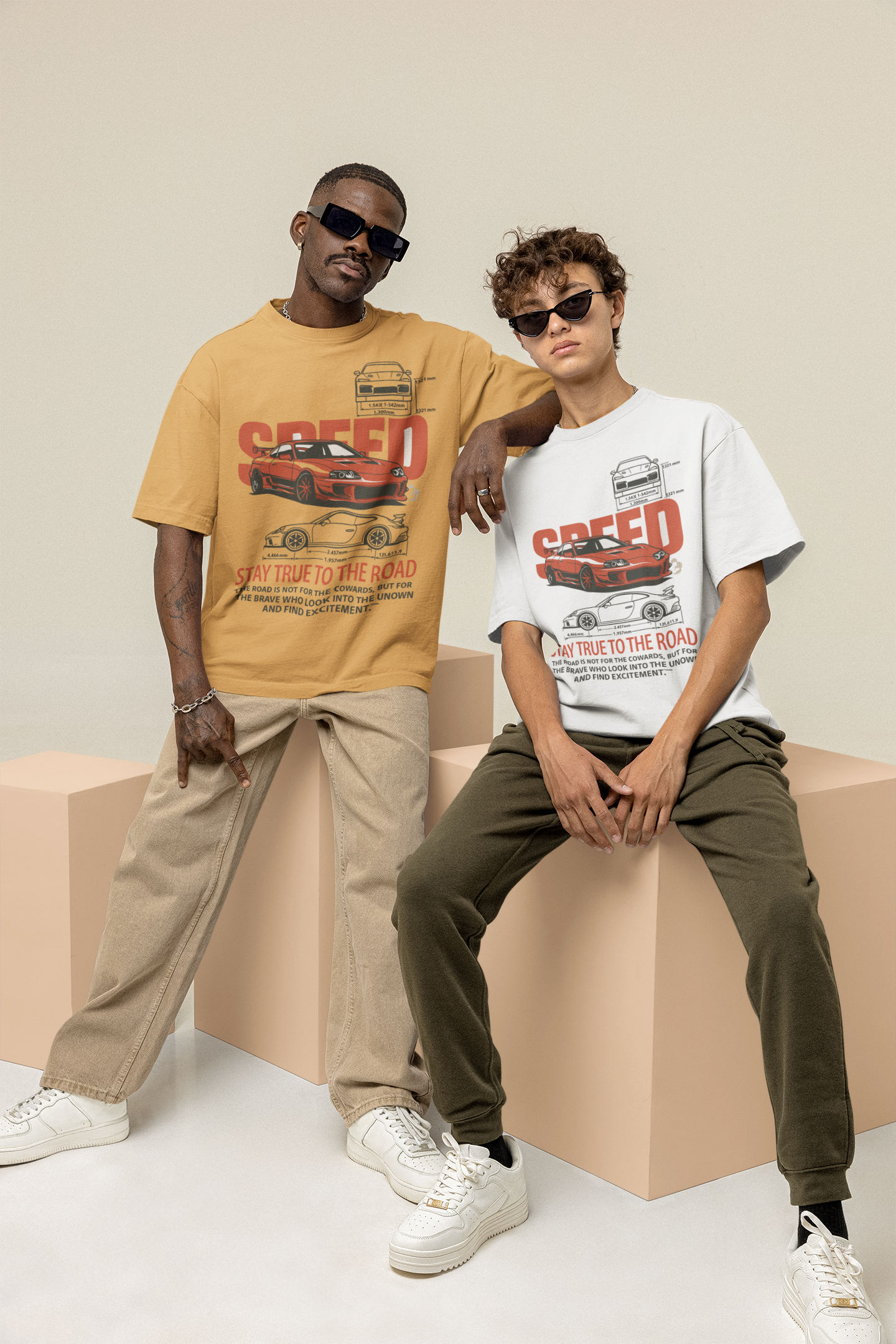 Speed Legends Oversized Tee – Bold Street Racing Graphic