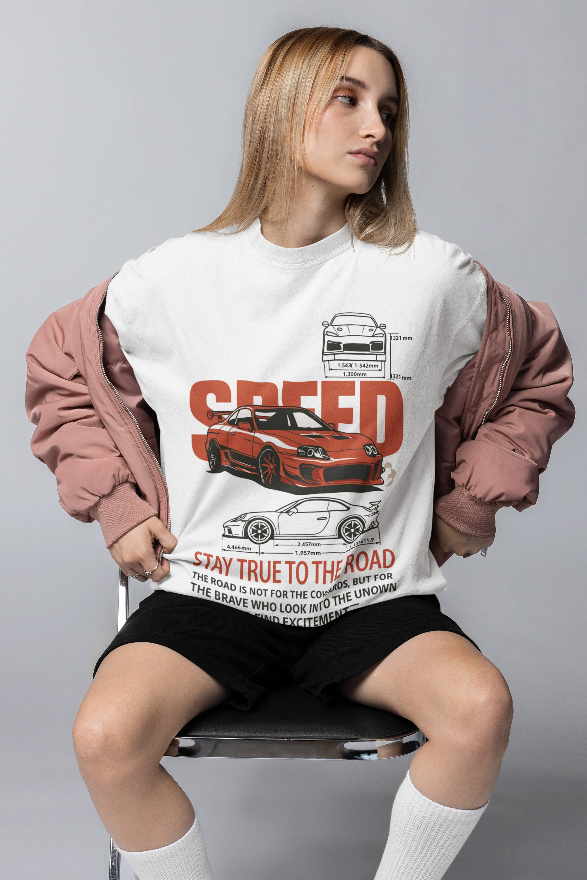 Speed Legends Oversized Tee – Bold Street Racing Graphic