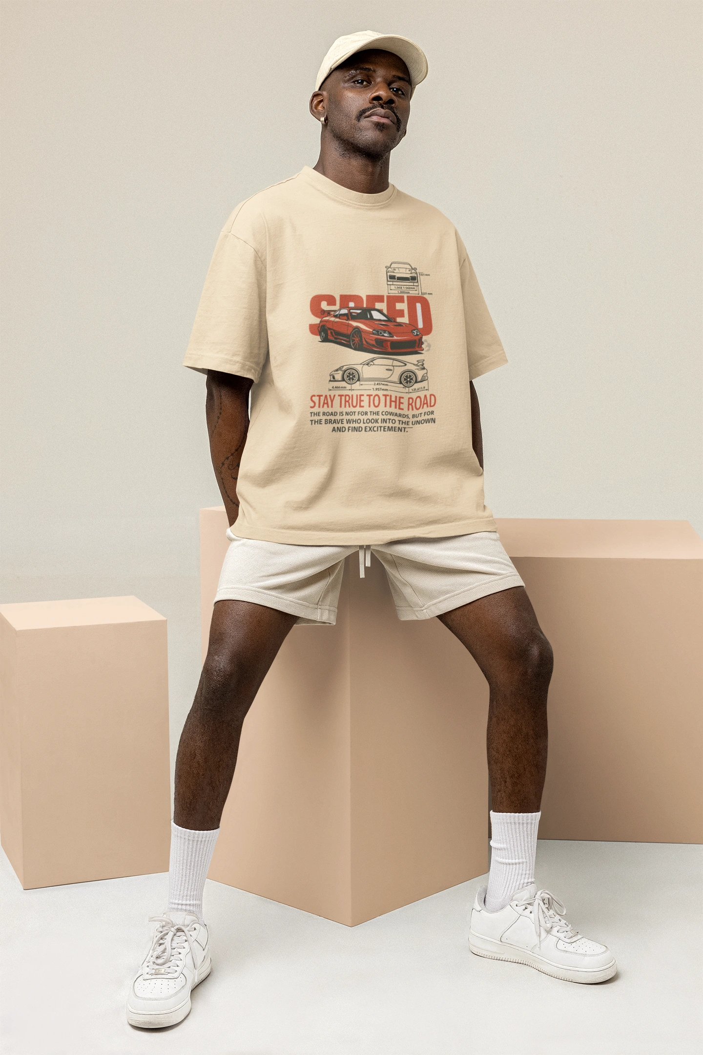 Speed Legends Oversized Tee – Bold Street Racing Graphic