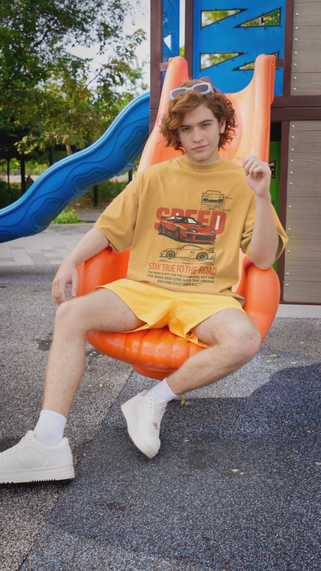 Speed Legends Oversized Tee – Bold Street Racing Graphic