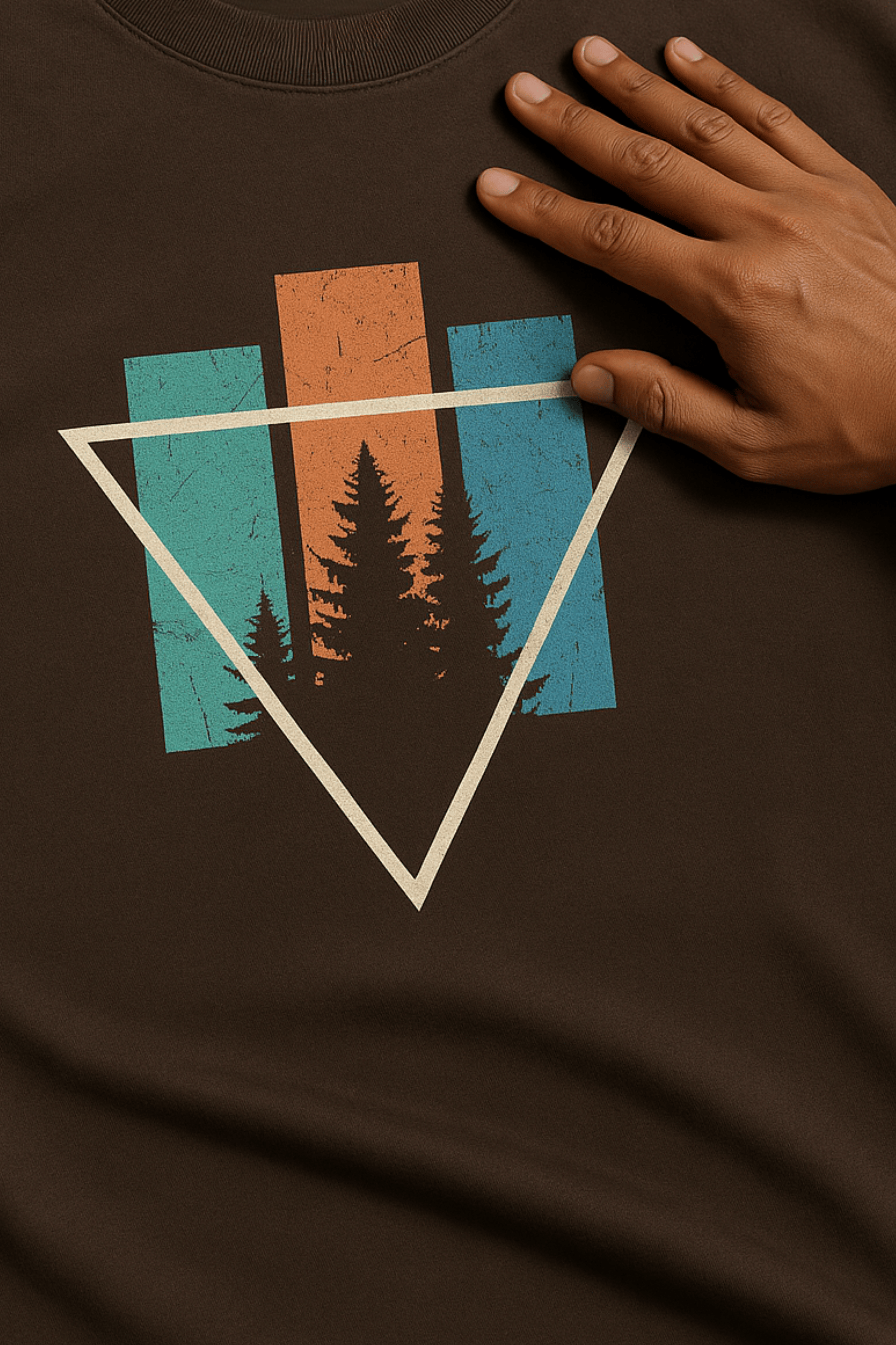 Artwork Oversized Tshirt (Brown)